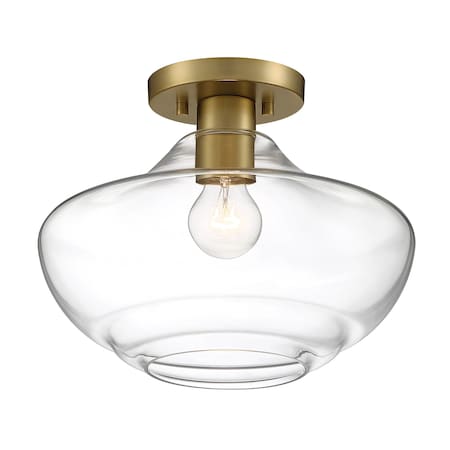 Designers Fountain Emma 12in 1-Light Brushed Gold Semi-Flush Mount D249M-SF-BG